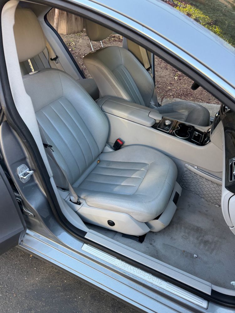 Mercedes-Benz front seat and carpet before detailing